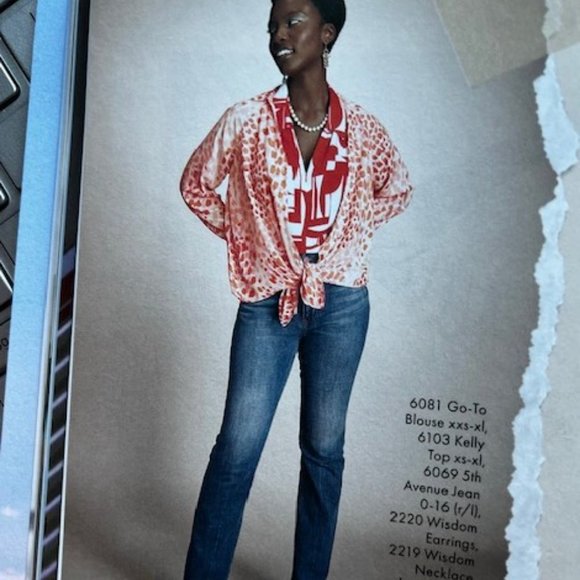 CAbi Women's Blouses - Cream, Orange, Red, Pink - Picture 6 of 6